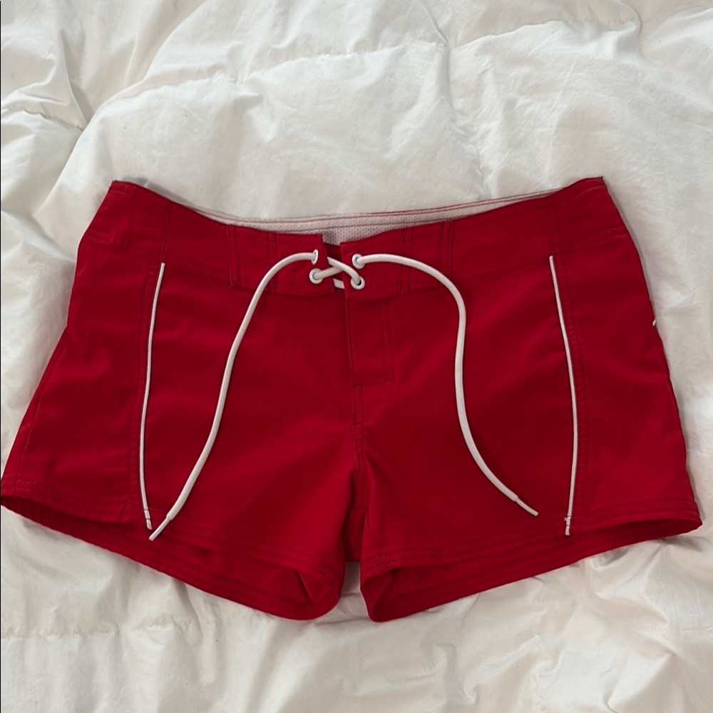 Simons Red Athletic Shorts with Drawstring Waist